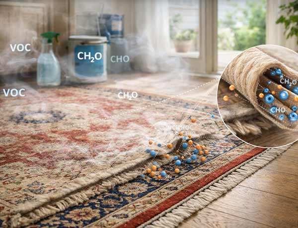 Absorption des COV par la laine