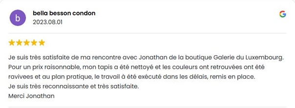 Cas concret - Nettoyage de tapis persans