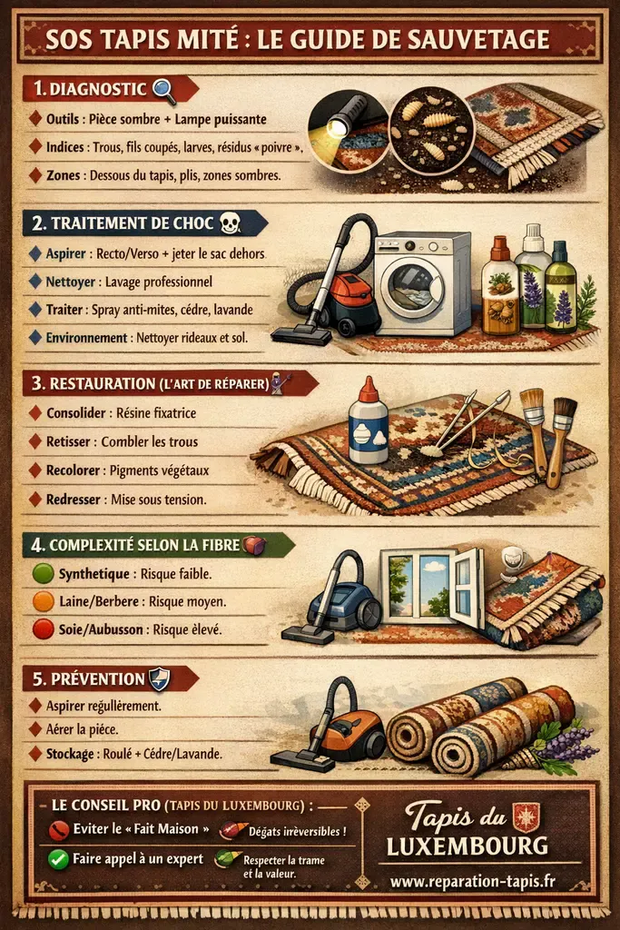 Comment restaurer un tapis mité