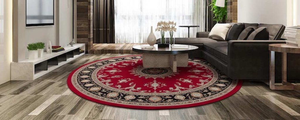 Décoration avec un tapis d’Orient rond