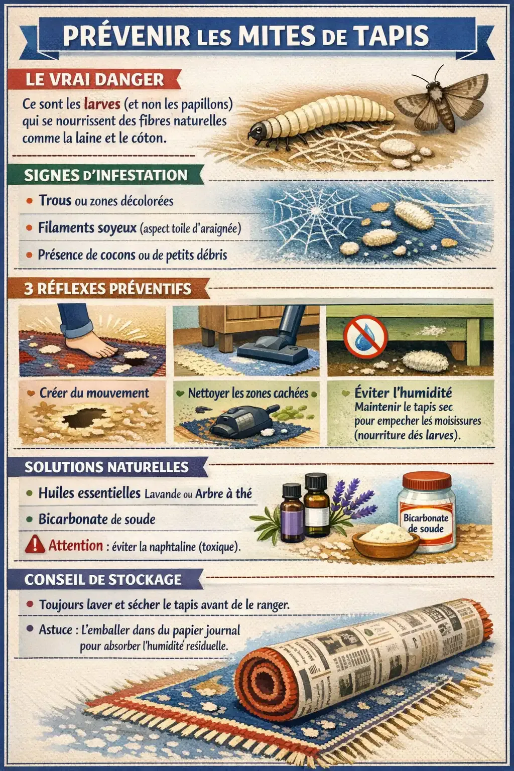 Infographie Prévenir les mites nos conseils