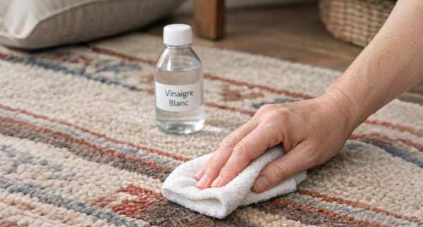 Méthode pour le nettoyage de tapis en laine au vinaigre blanc