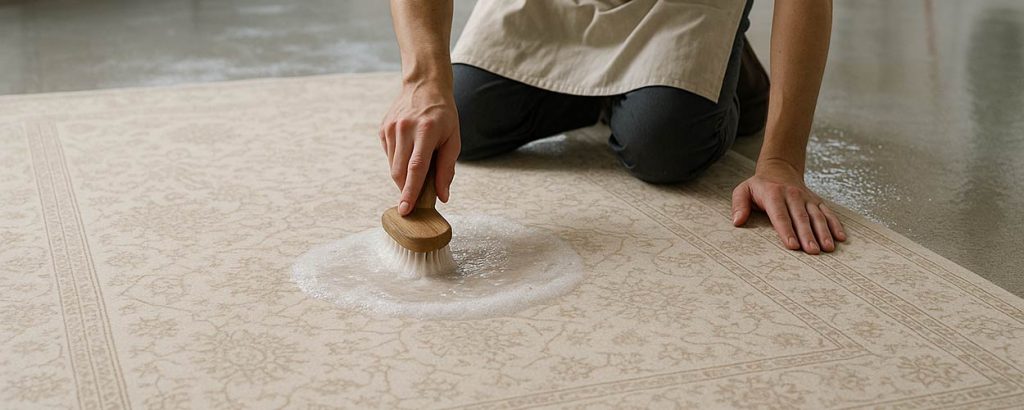 Methode pour nettoyer un tapis persan blanc