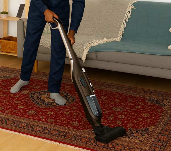 Nettoyage à sec tapis en laine fait main