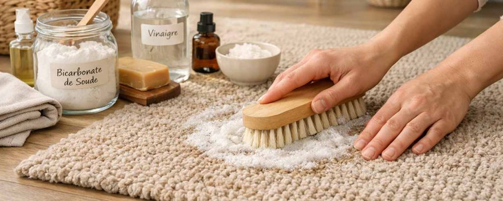 Nettoyage de tapis avec produits naturels