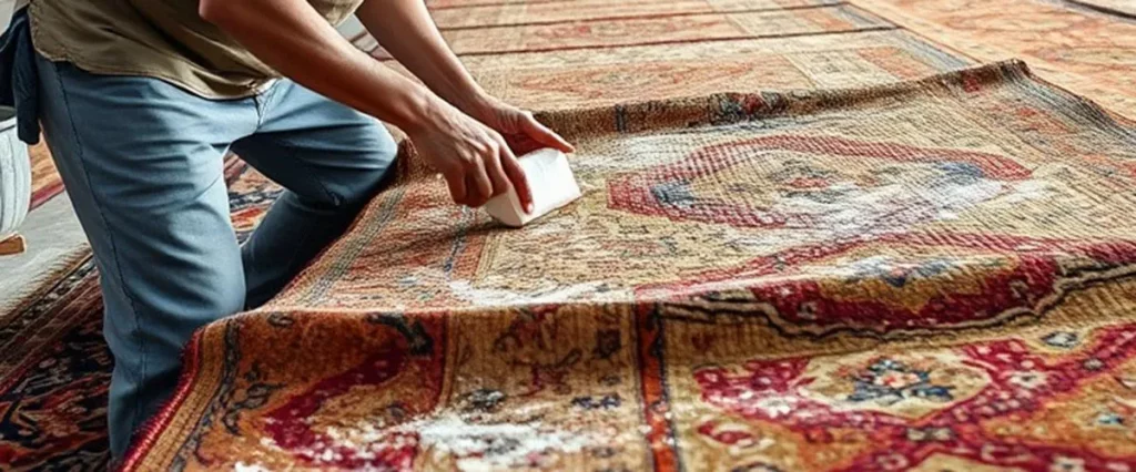 Nettoyage d'un tapis fait main