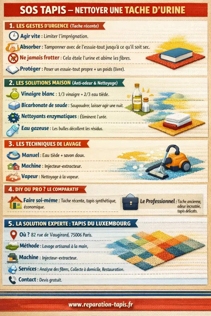 Nettoyer tache urine sur un tapis