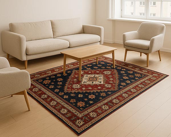 Tapis de salon oriental : quel style convient à votre décoration ? Salon lumineux avec un tapis oriental
