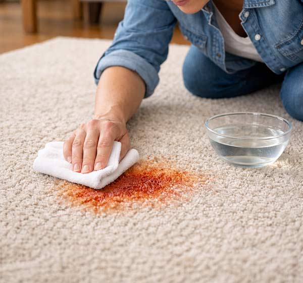 Technique pour nettoyer une tache de jus ou de smoothie sur un tapis