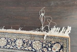 Un tapis d'Orient avec une bordure entremêlée