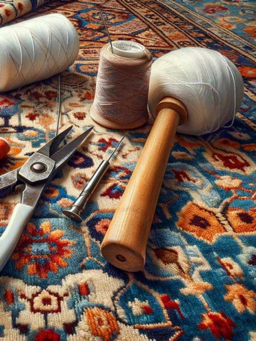 Réparation tapis en laine , les outils utilisés